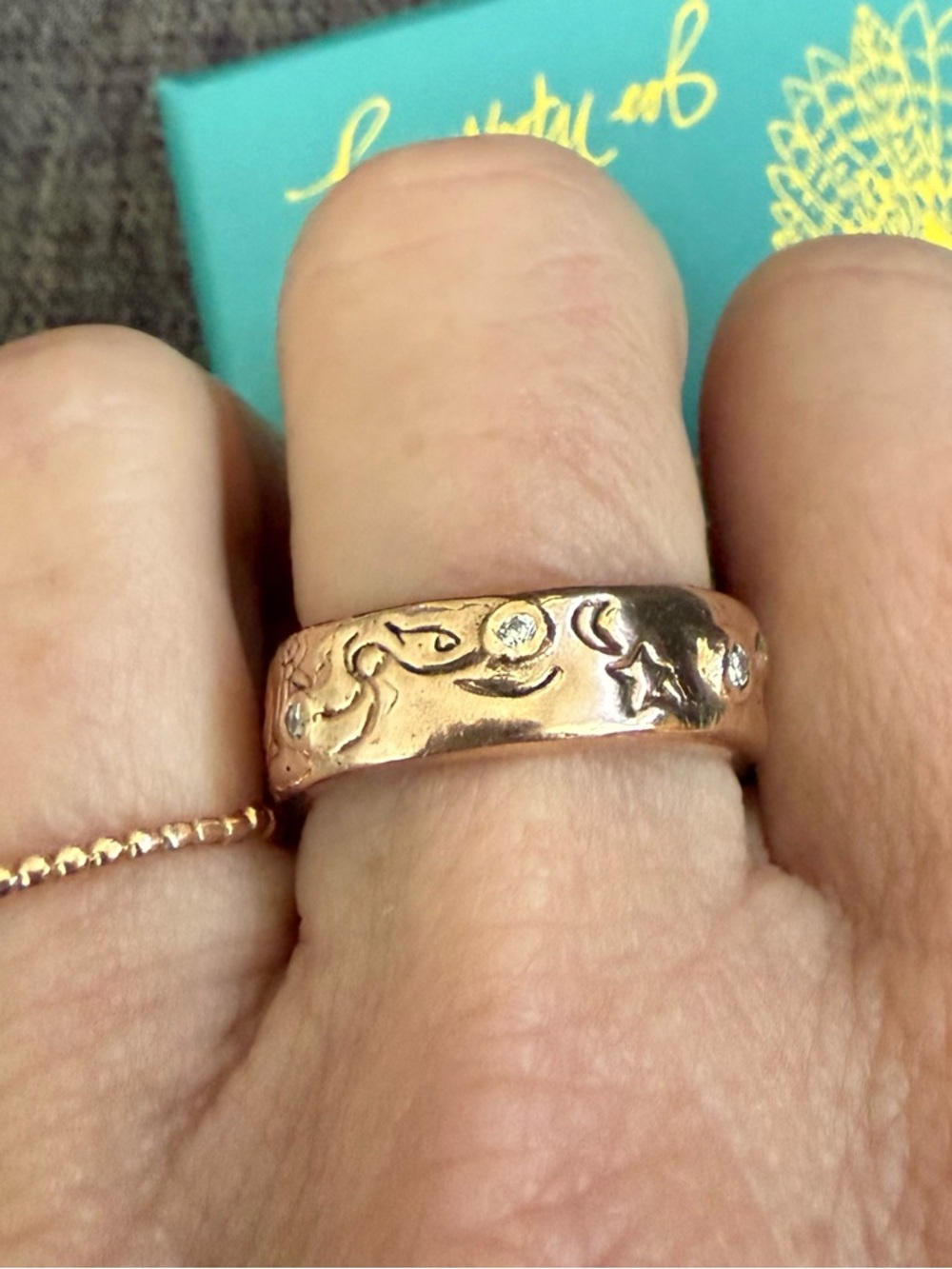 Jes Maharry 14 K Rose Gold and Diamonds “infinite love” ring GORGEOUS! - Picture 6 of 16